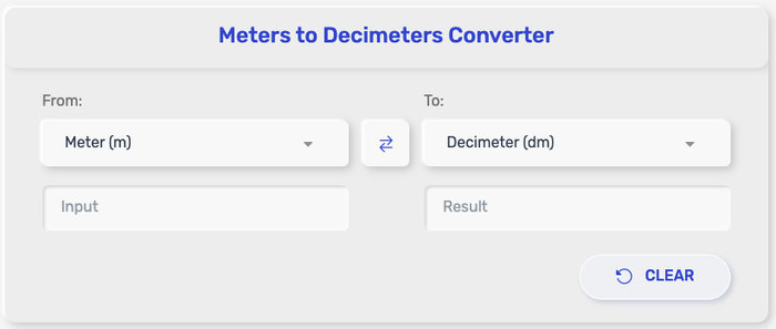 Meter to Decimeter Converter
